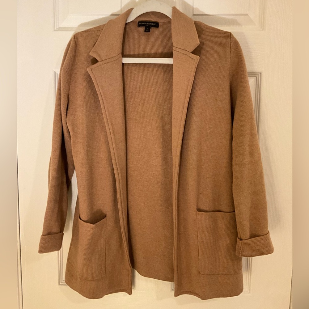 Brown open long cardigan